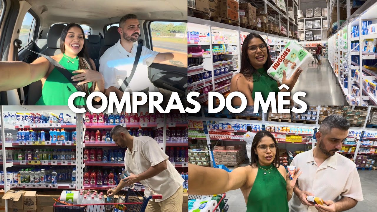 COMPRAS DO M&Ecirc;S NO ASSA&Iacute; ATACADISTA: Vlog no mercado, organizando as compras, mostramos valor de tudo