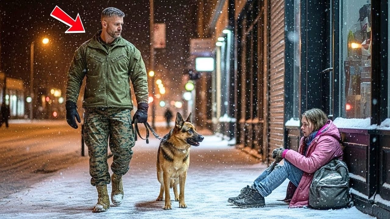 Ein Marine ignorierte das obdachlose Mädchen – bis sein K9 anhielt und er erkannte: Tochter!