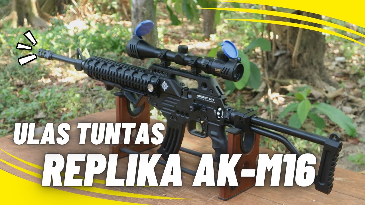 UNIT EXCLUSIVE REPLIKA M16 !! REVIEW TUNTAS SENAPAN PCP PREDATOR LDT BLACK WARRIOR AK-M16