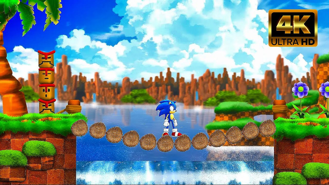 Sonic 1 HD Remake Gameplay (4K)
