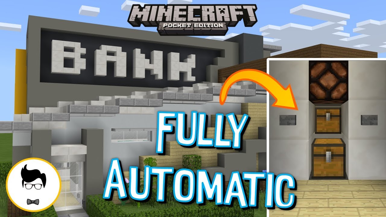 Minecraft PE FULLY AUTOMATIC REDSTONE BANK! (PE/Xbox/Windows10/Switch)