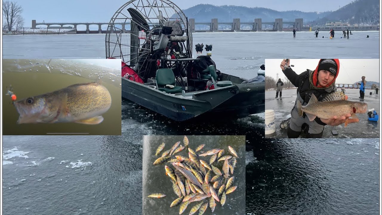 Mississippi River Dam Multiple species Icefishing  |UNDERWATER FOOTAGE + GARMIN LIVESCOPE|