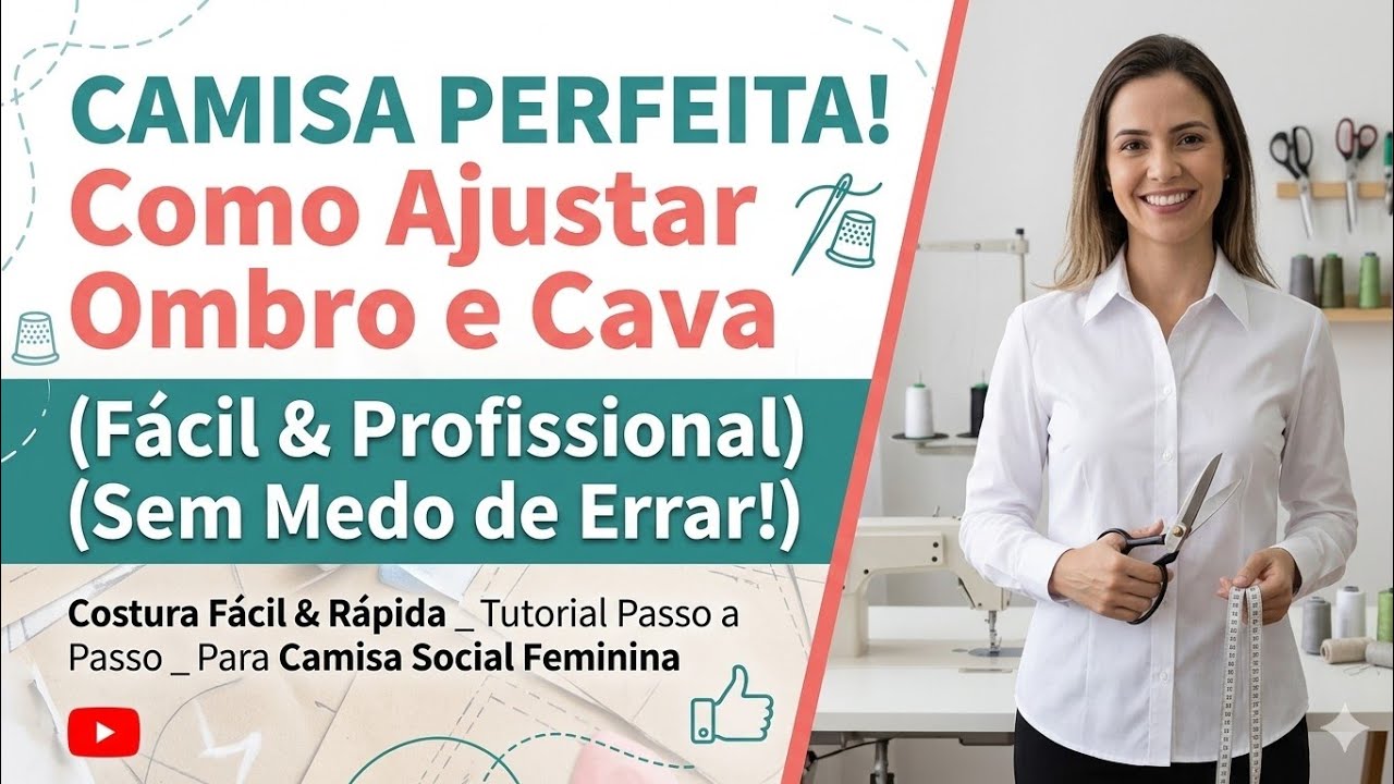 📌DIY Como Diminuir o Ombro e a Cava de Camisa Social _Costura fácil passo a passo  Gisleide Novelo