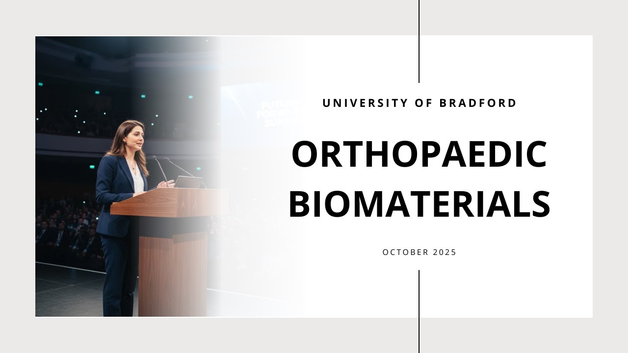Invited Lecture (University of Bradford): Orthopaedic Biomaterials on October 27, 2025