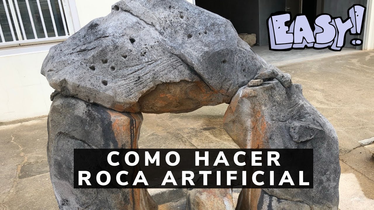 Curso de roca artificial con mortero o concreto