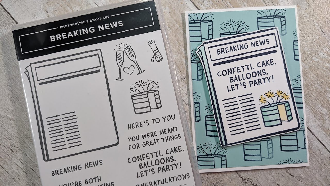 BREAKING NEWS - a new stamp set from Stampin' Up! Fun newspaper design anniversaries, graduation etc