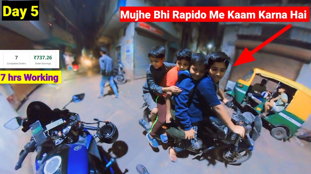 Rapido bike taxi job in Kolkata || 7 days challenge || Day 5 || Rapido captain earning