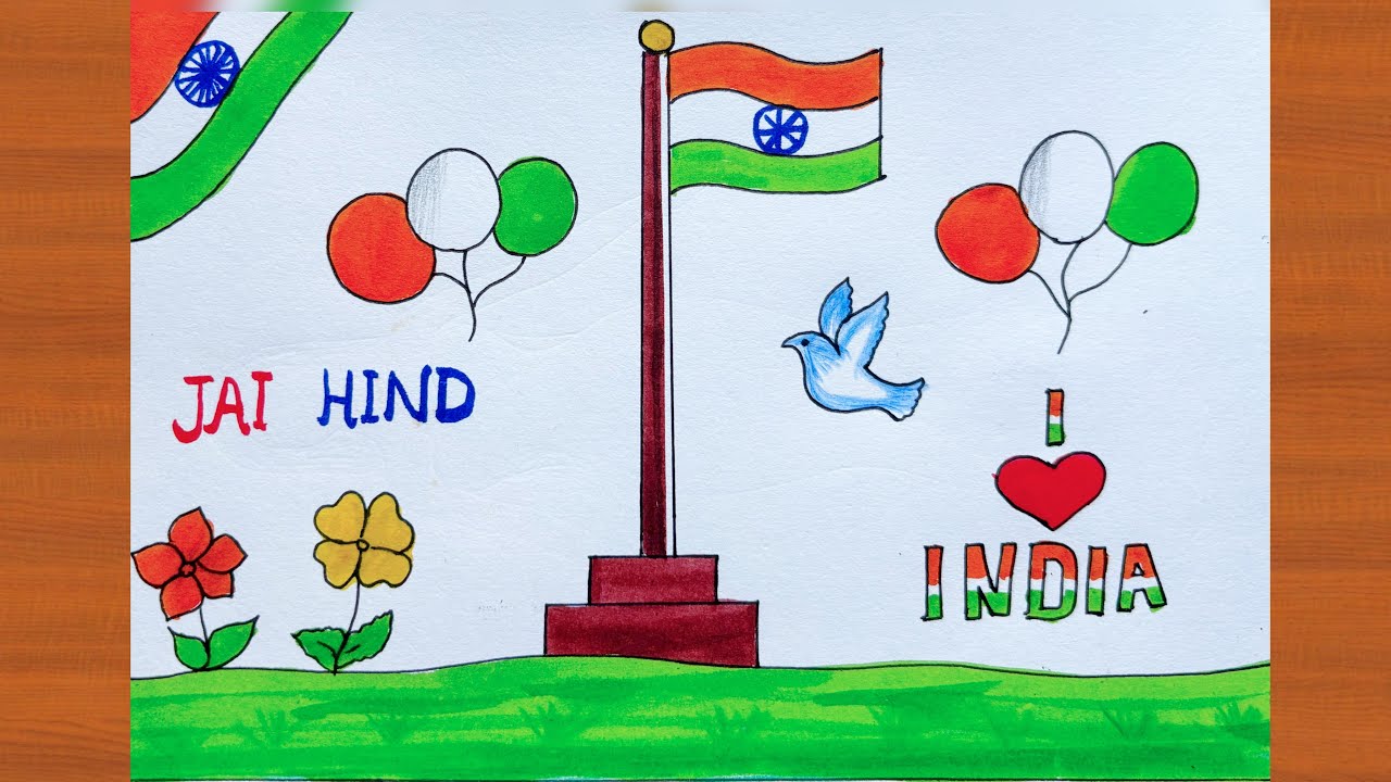 Very Easy Republic Day Drawing 🇮🇳|  Republic Day Poster Drawing |  Happy Republic Day Drawing | 