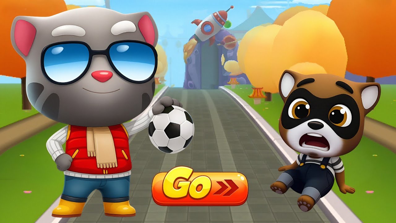 Talking Tom Gold Run New Update - Frosty Tom vs Raccoon Boss Fight in Flower Power | Funny Race 🔥