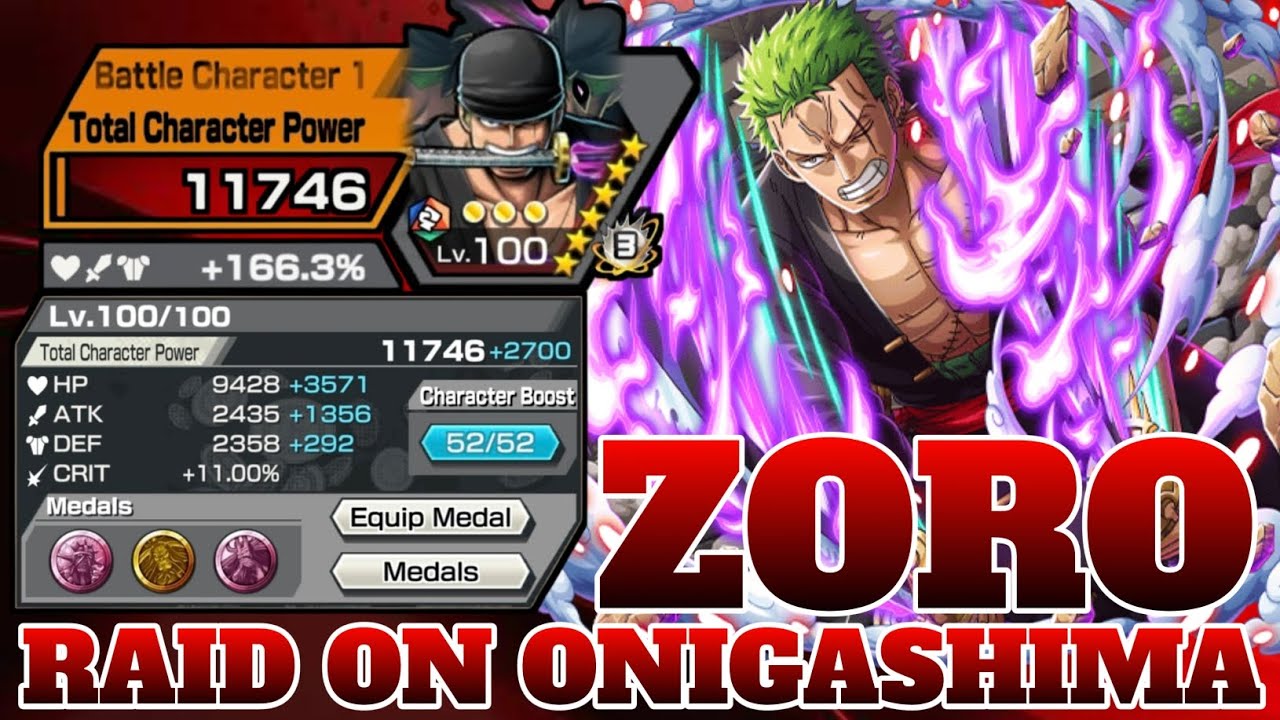 ZORO RAID ON ONIGASHIMA GAMEPLAY | ONE PIECE BOUNTY RUSH | OPBR