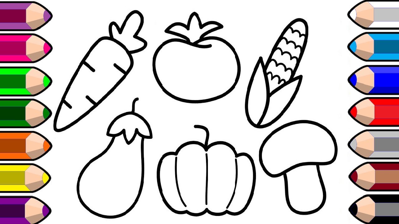 Vegetable Coloring Pages | How To Draw Vegetables | Coloring Book For Kids|