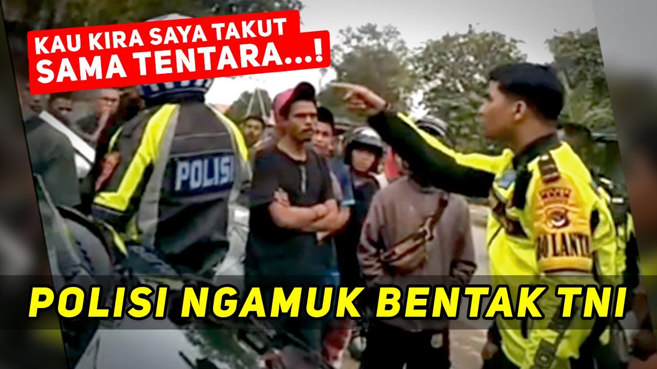MENCEKAM...! Aksi Bentrok POLISI VS TNI Berujung Viral