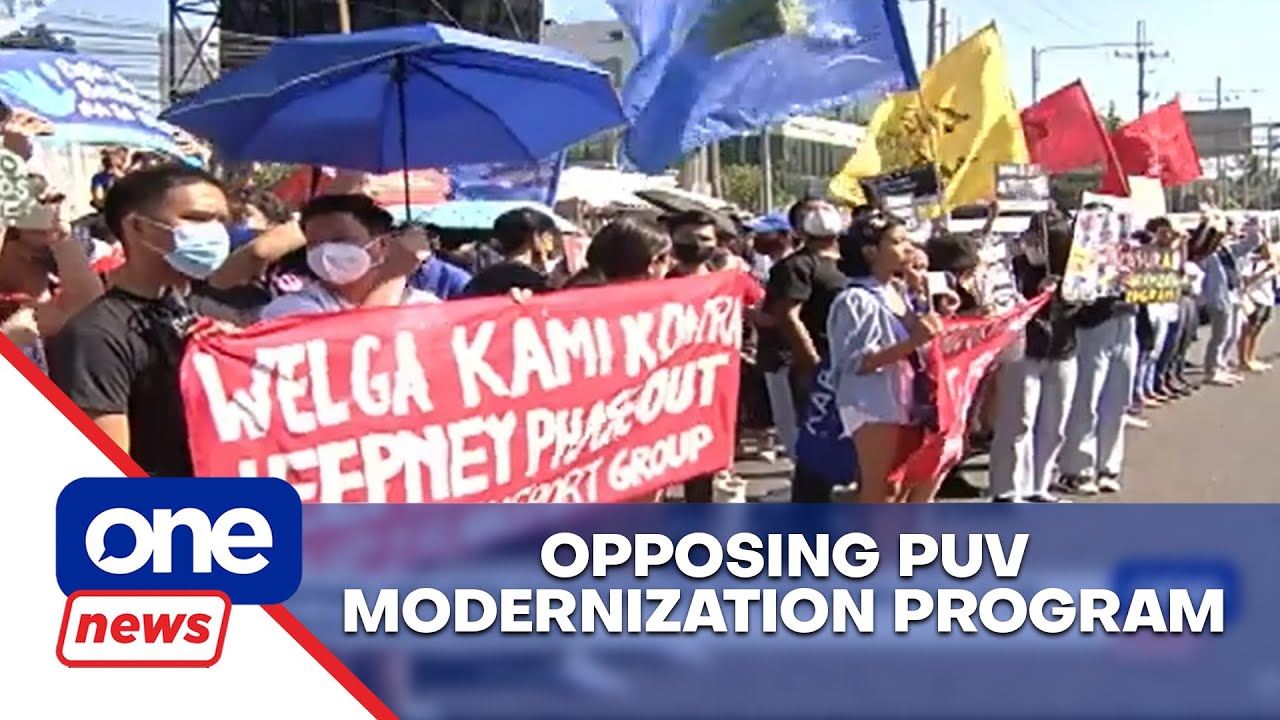 Jeepney drivers participate in caravan rally