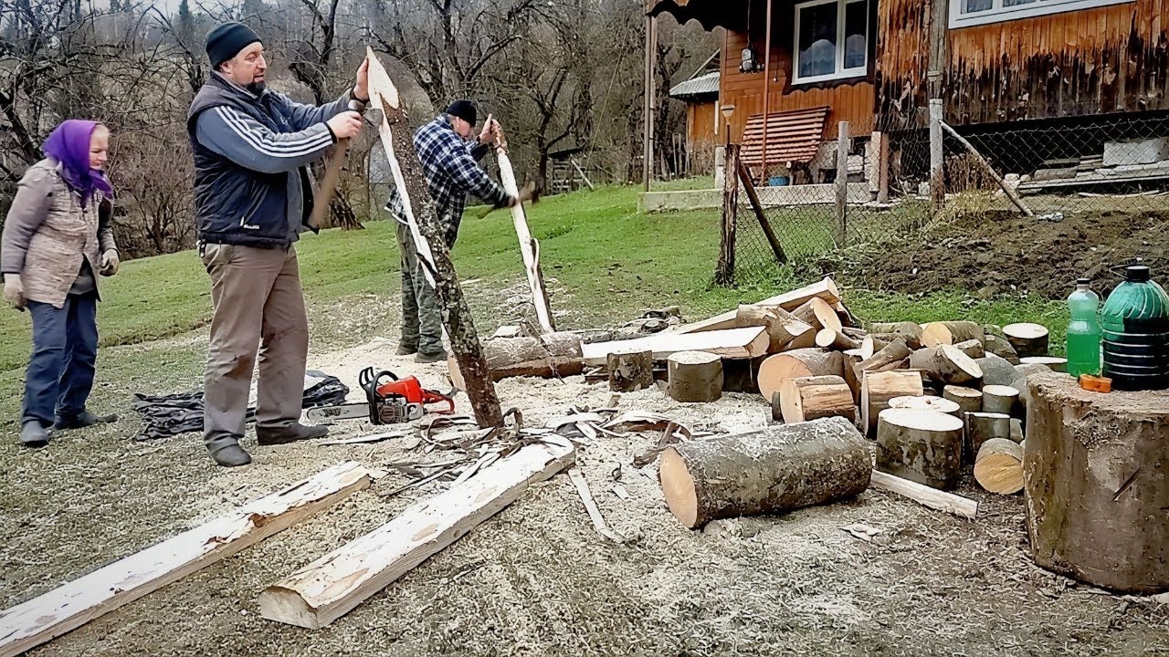 Authentic Life in the Carpathians | Working Day of a Mountain Family.