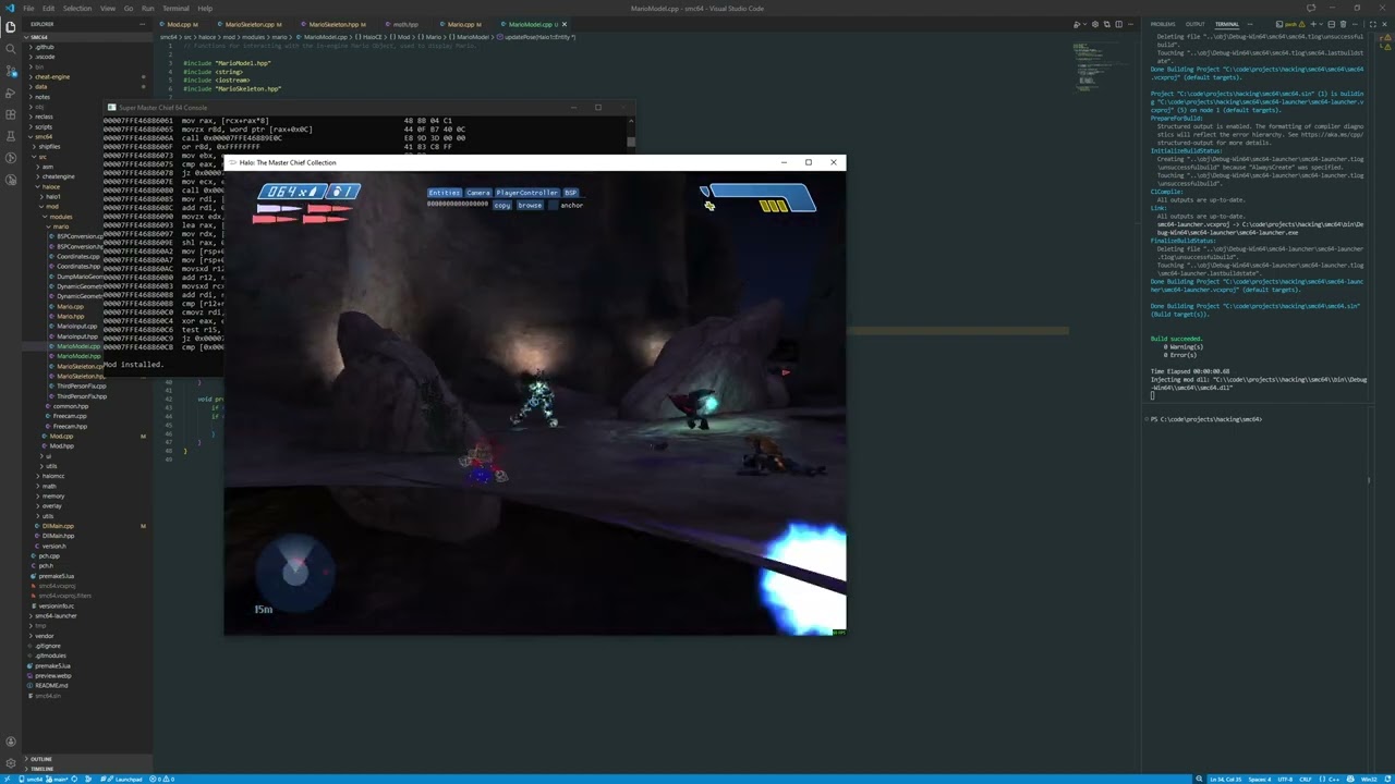 Mario 64 in Halo CE update: In Engine Render, Improved 3rd Person Aiming...