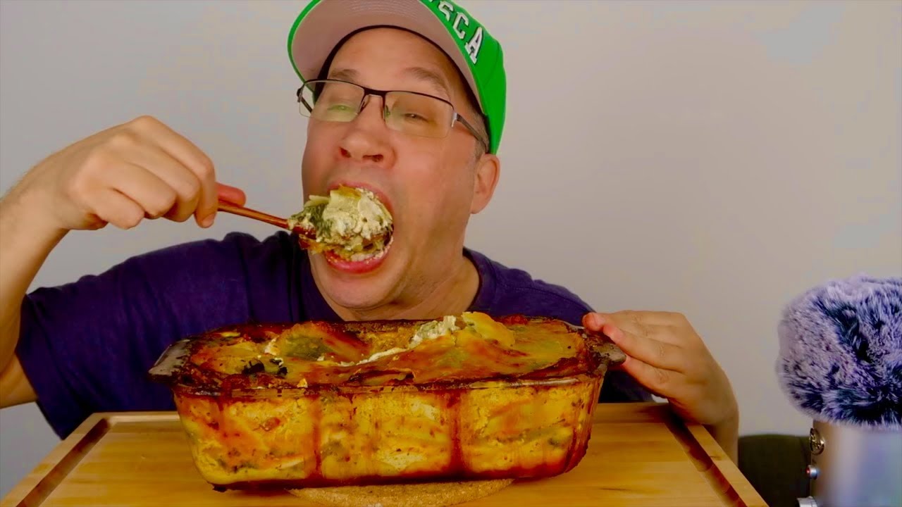 ASMR • Homemade • Rosa • Alfredo • Ravioli Lasagna • Mukbang 먹방 |  Eating Show !