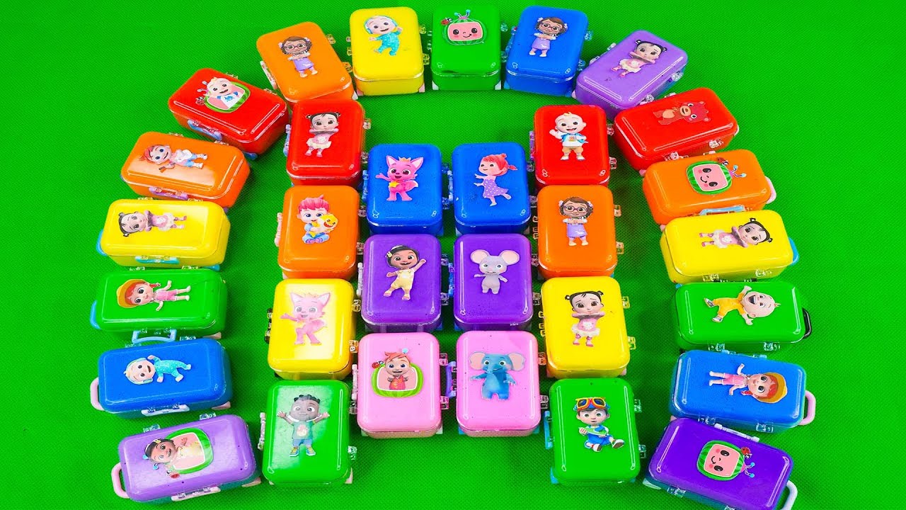 Rainbow Eggs: Looking Cocomelon, Pinkfong Hogi, Numberblocks, Alphablocks in Slime Eggs Mix Colorful