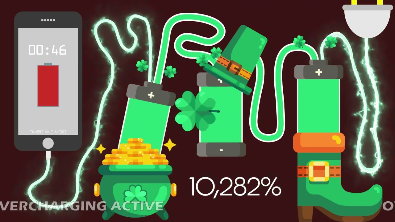 25000% OVERCHARGING Phone Battery St Patrick's Day Edition | EXPLOSION