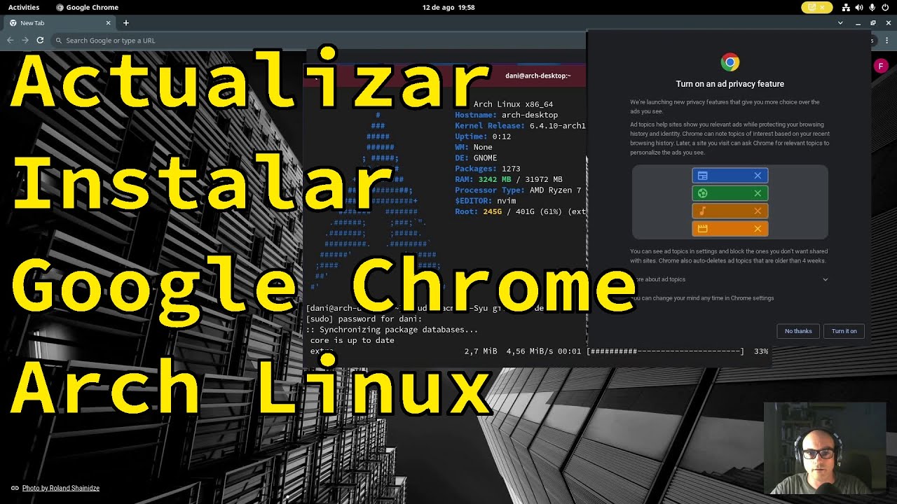 Actualizar o instalar Google Chrome en Arch Linux