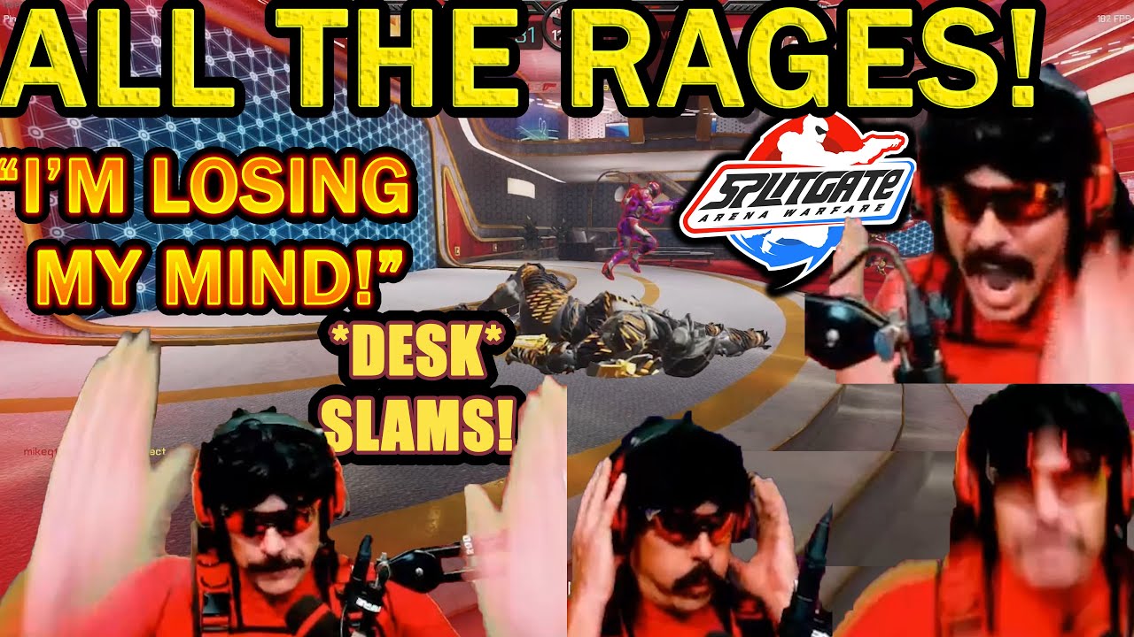 DrDisrespect's ALL RAGES & DESK SLAMS in Splitgate + UNINSTALL! (MULTIPLE RAGES)