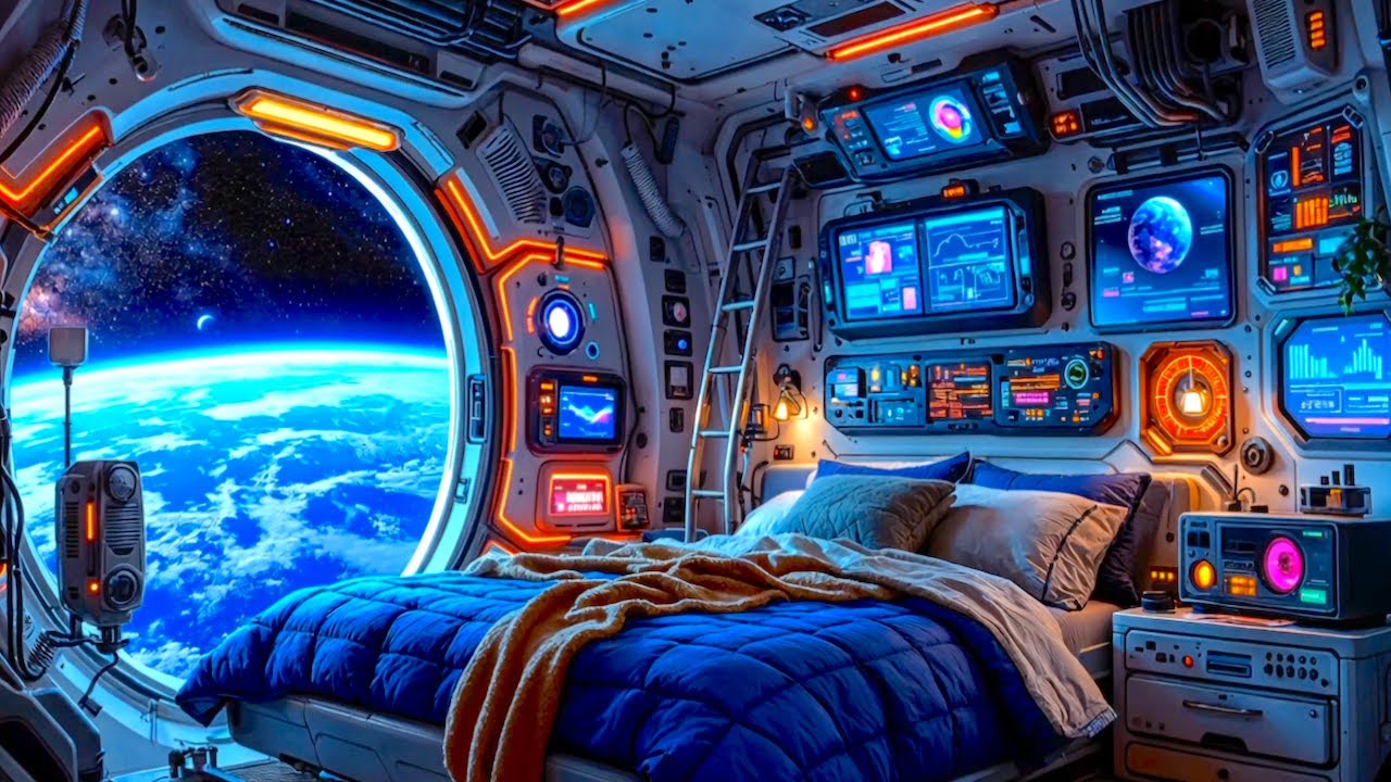 Interstellar White Noise & Starship Bridge Ambience for Sleep | Night Shift Spaceflight Deep Galaxy
