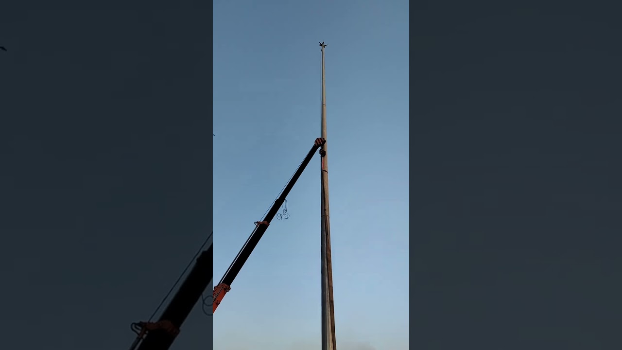 HIGH MAST POLE INSTALLATION TOWER 🗼 LIGHT 🚨 VIDEO #vlog