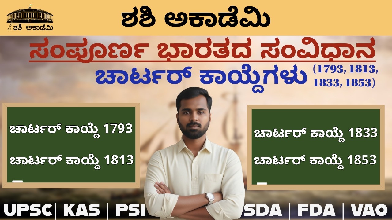 Charter Act 1793,1813,1833,1853| The company rule |Indian constitution| ಭಾರತದ ಸಂವಿಧಾನ | Shashi Kumar