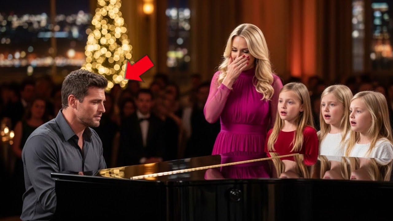 Single dad played a forgotten song—triplet girls froze, hearing the melody their late father hummed