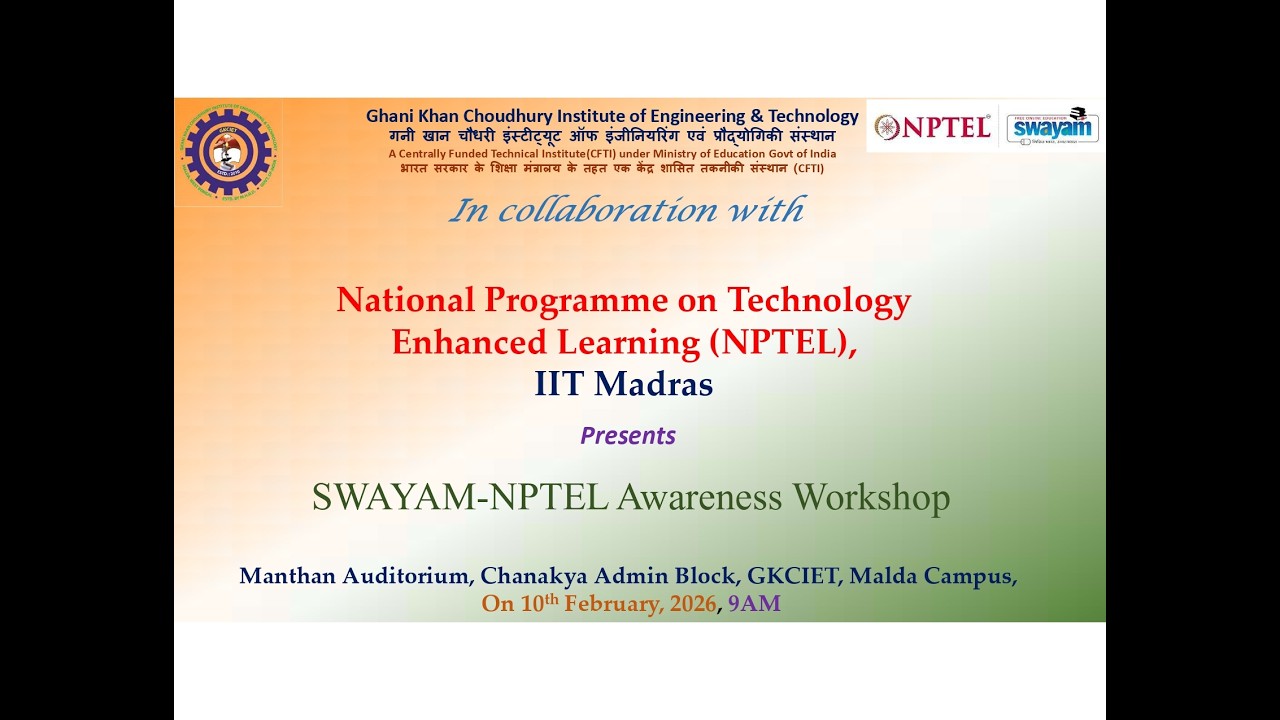 NPTEL Awareness workshop in collaboration with IIT, Madras on 10th February, 2026