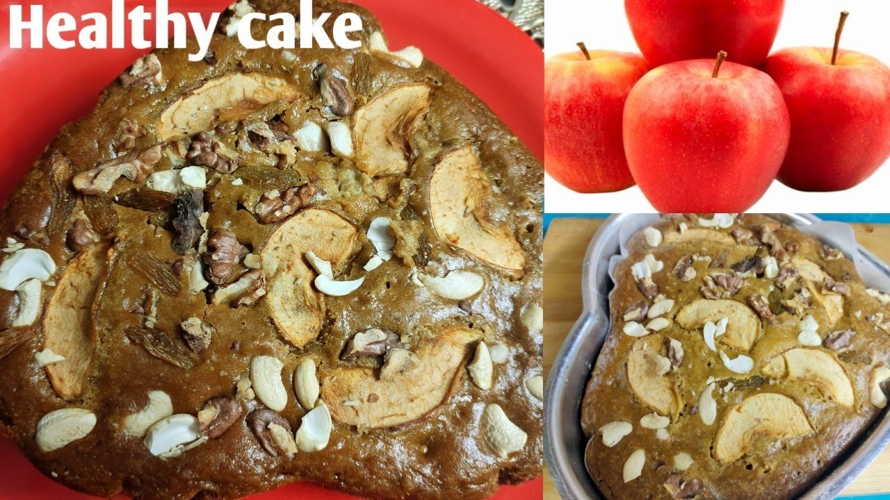 No maida ,no butter super healthy eggless apple wheat flour cake#applecake #cakerecipe#jaggerycake