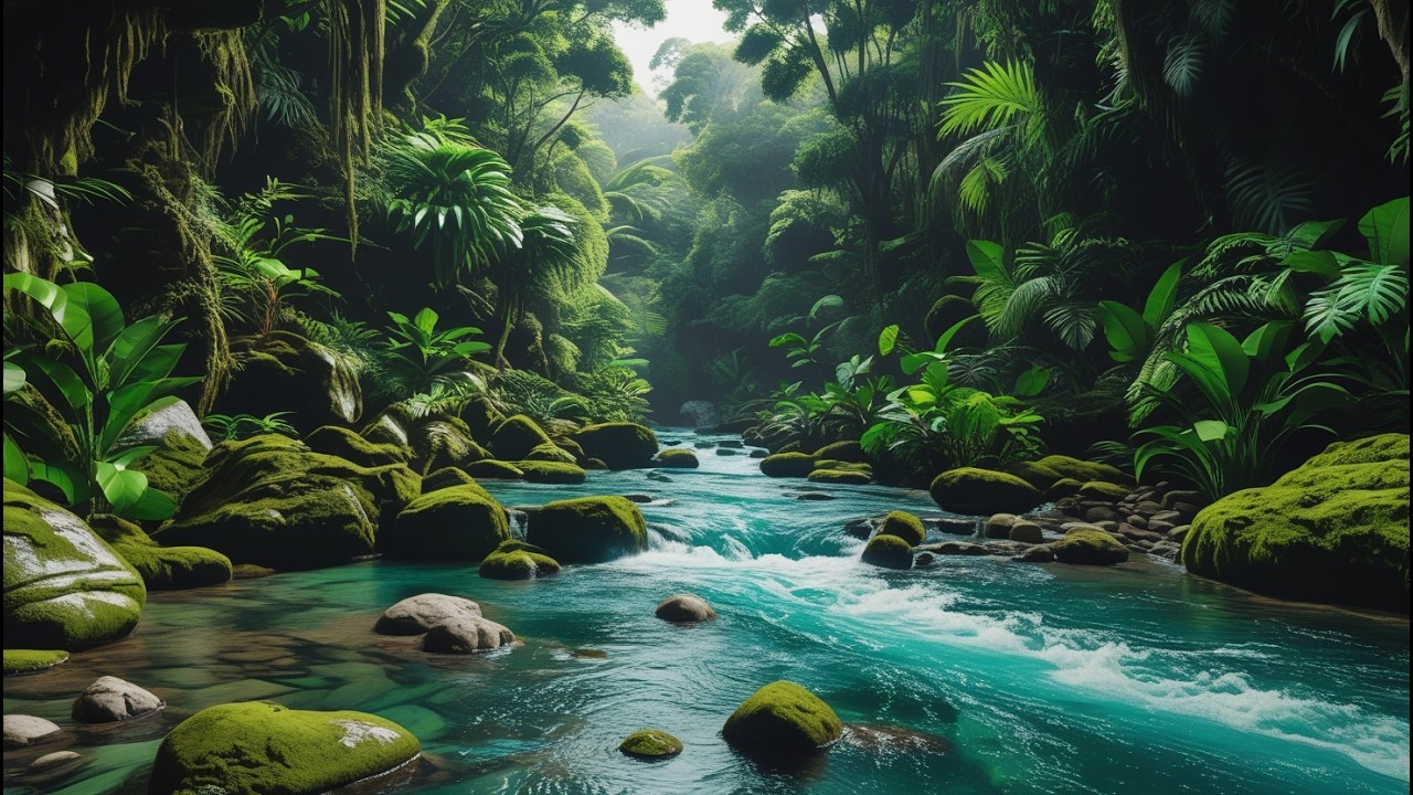 Mountain River Waterfall Flowing 24/7 Water Sounds, Nature White Noise,River Sounds for Sleeping #2