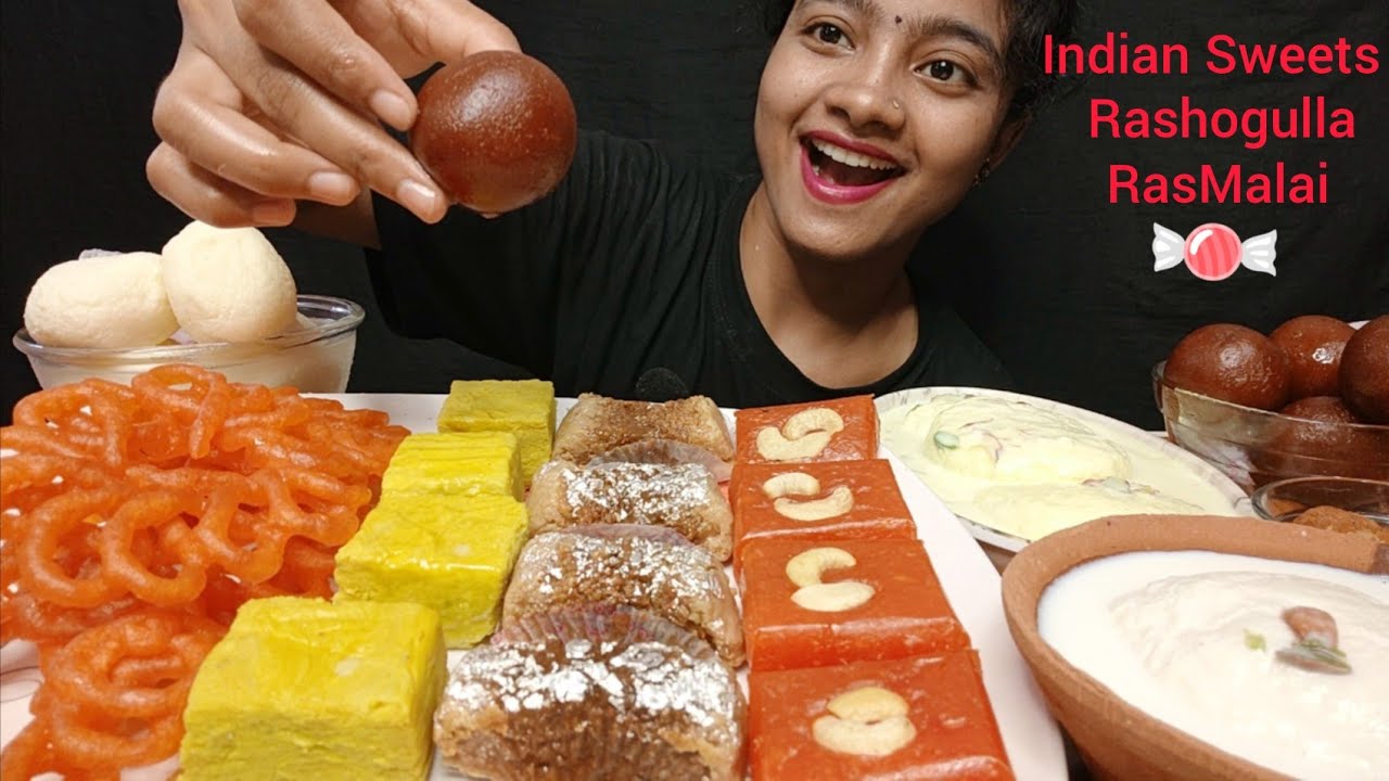 ASMR INDIAN SWEET *EATING INDIAN SWEETS* RASGULLA,RASMALAI,GUALABJAMUN,KESAR BHOG, IMARTI,SONPAPDI🤤