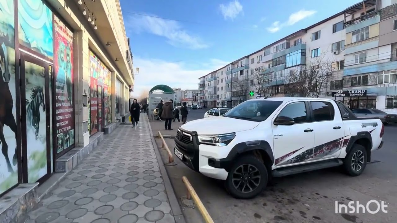 Тараз(Джамбул) По Химпосёлку в январе, 16 тепла.