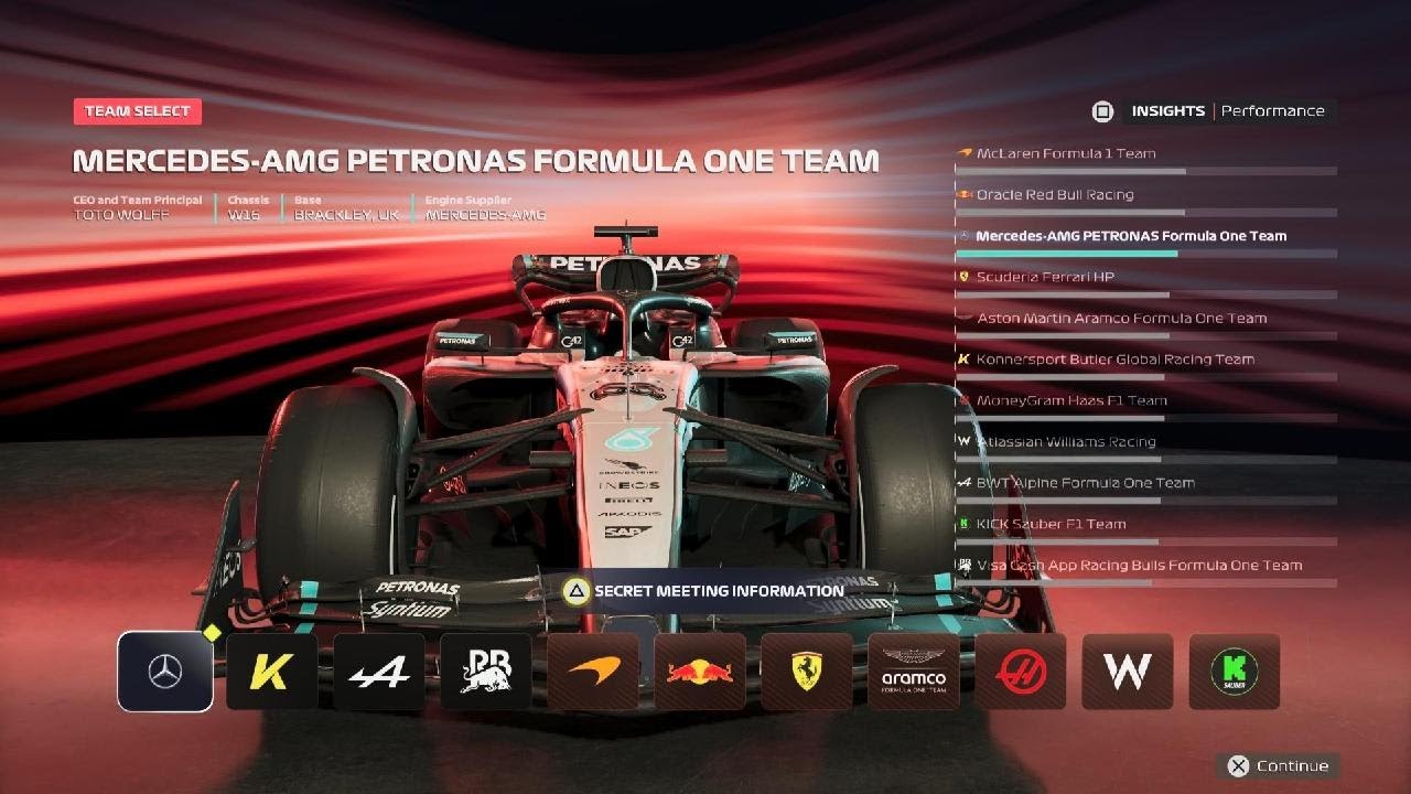 F1 25 Team choises