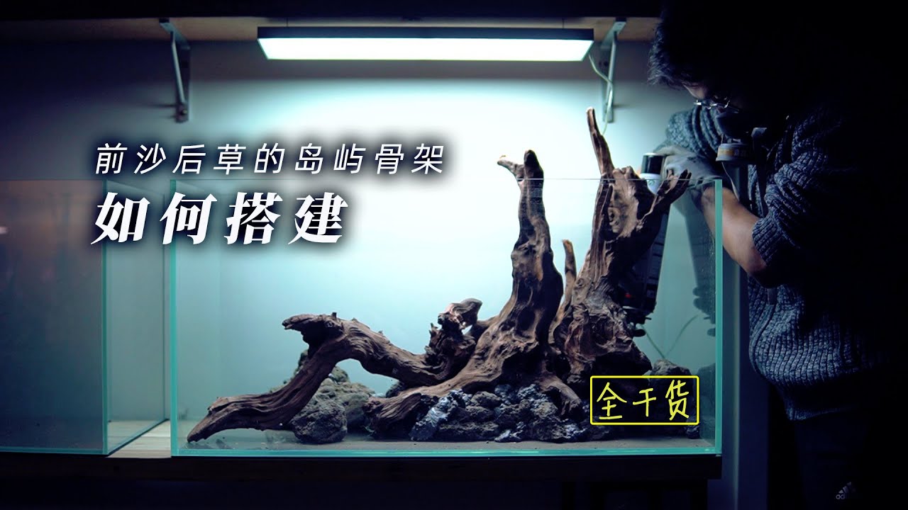 草缸教程 | 前沙后草的岛屿景观骨架，如何搭建，通用教学分享，干货满满