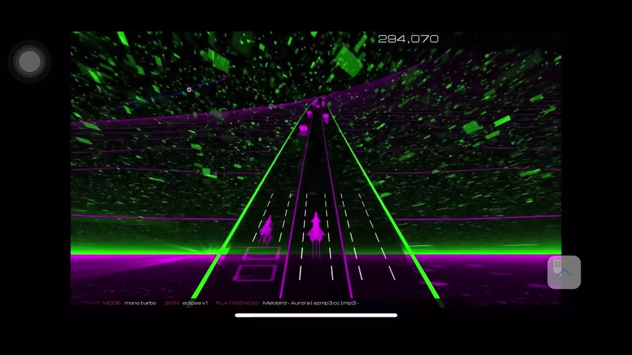 Audiosurf 2 Ep. 2353: Melobird - Aurora. 427K score. Mono Turbo.