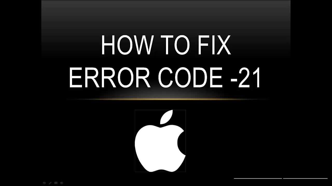 Error Code -21 - Fix Mac error code 21 (Driver ref num doesn't match unit table)