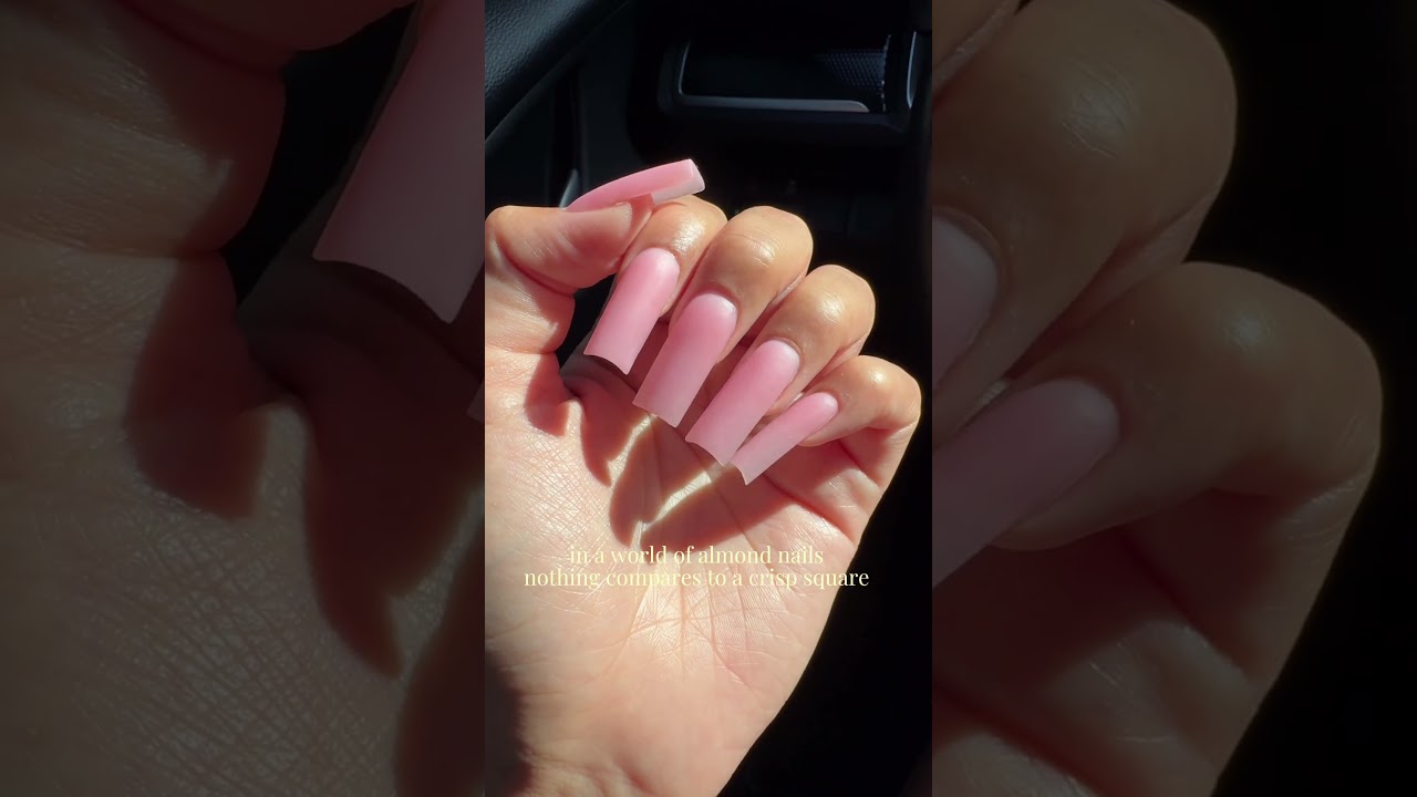В мире миндалевидных ногтей ничто не сравнится с четкими квадратиками 💕 #ногти #полигель #полигел...