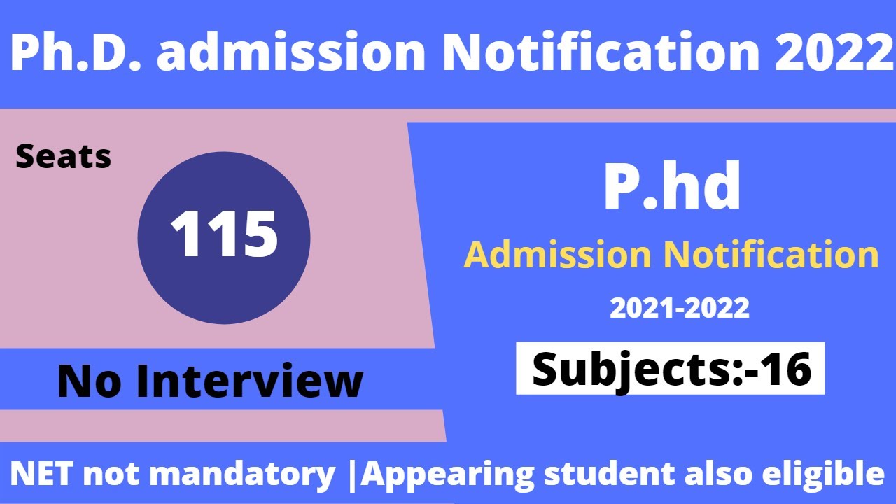 phd notification 2021-22|latest phd admission notification 2022|jammu university phd|@theteacherexam