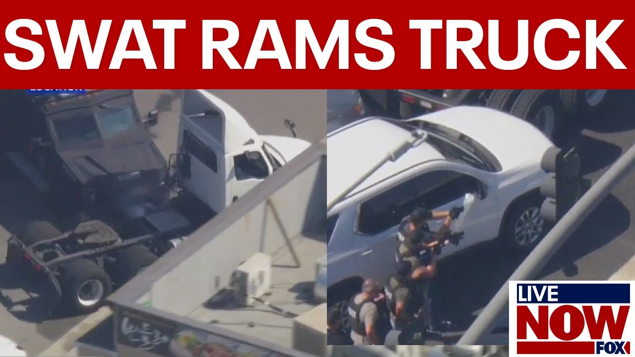 WATCH: SWAT Bearcat slams into semi-truck