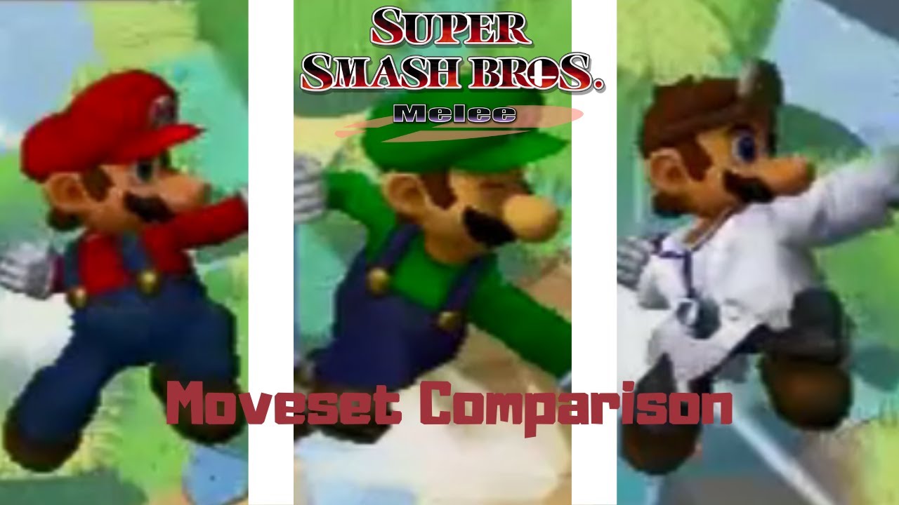 Mario, Luigi & Dr. Mario Moveset Comparison (Melee)