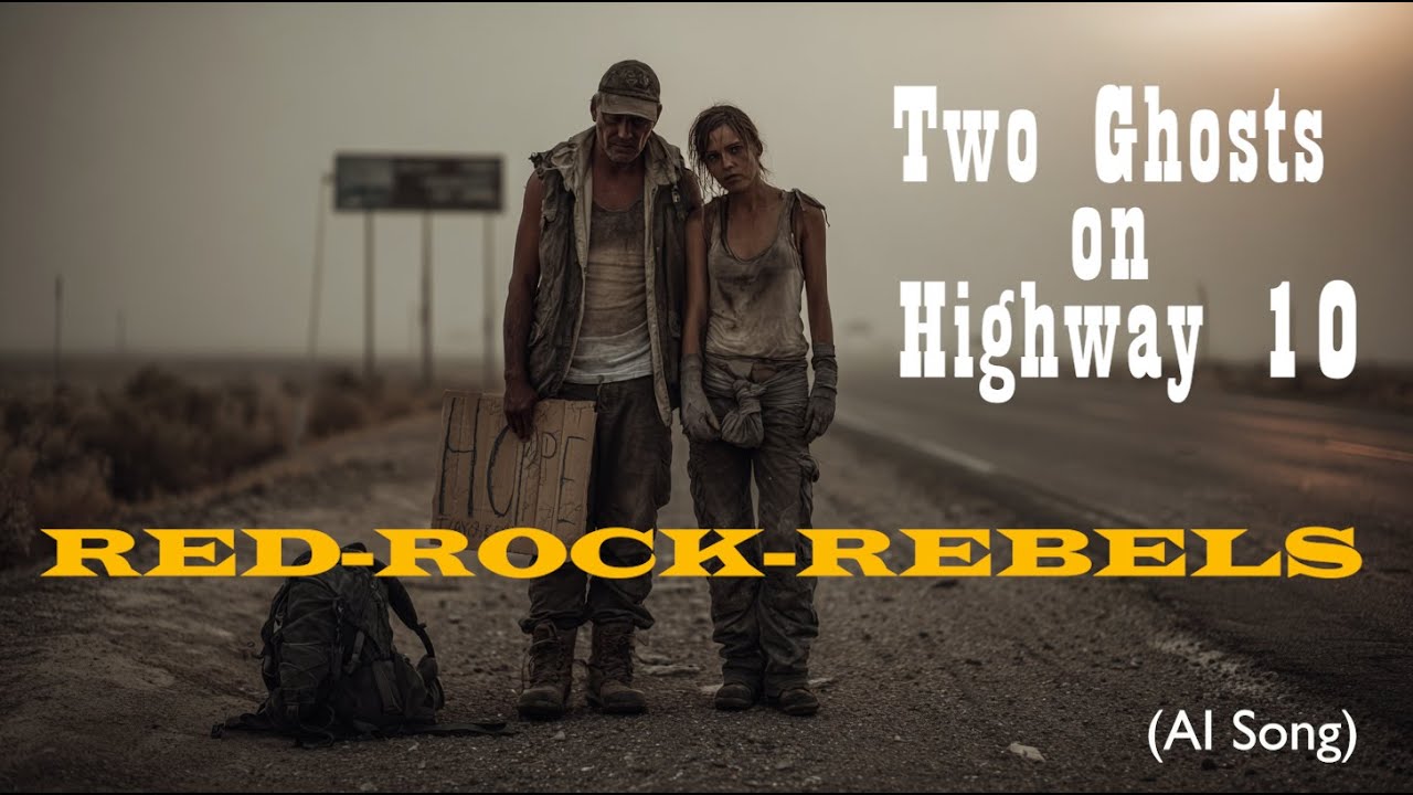 Official Video - RED-ROCK-REBELS Two Ghosts on Highway 10 - Country AI-Song