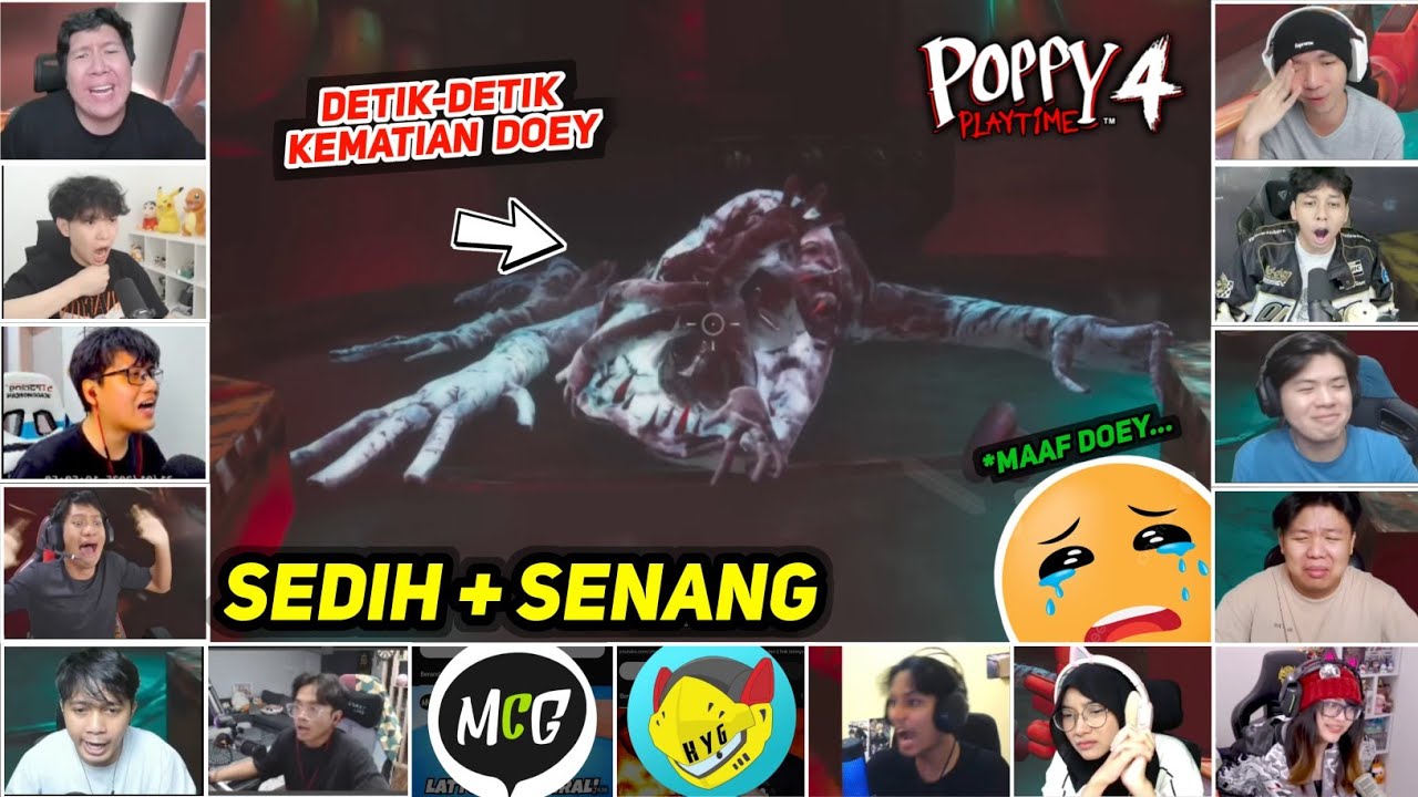 [ REAKSI YOUTUBER GAMERS ] KEMATIAN DOEY | Poppy Playtime : Chapter 4 |