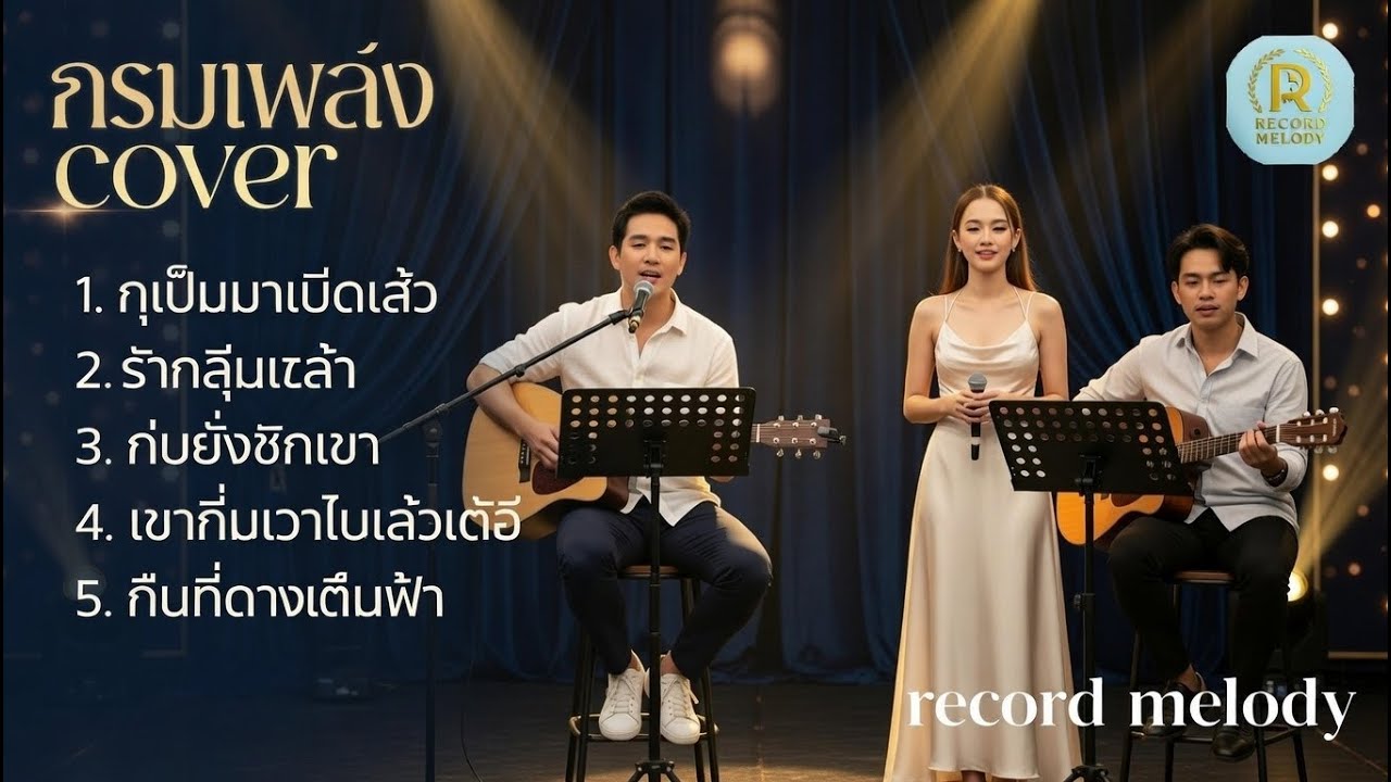 รวมเพลงอะคูสติกโคตรเพราะ  บรรยากาศคาเฟ่ยามค่ำ | record melody