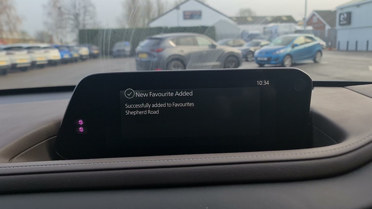 Mazda how to set and change the name of a sat nav favourite
