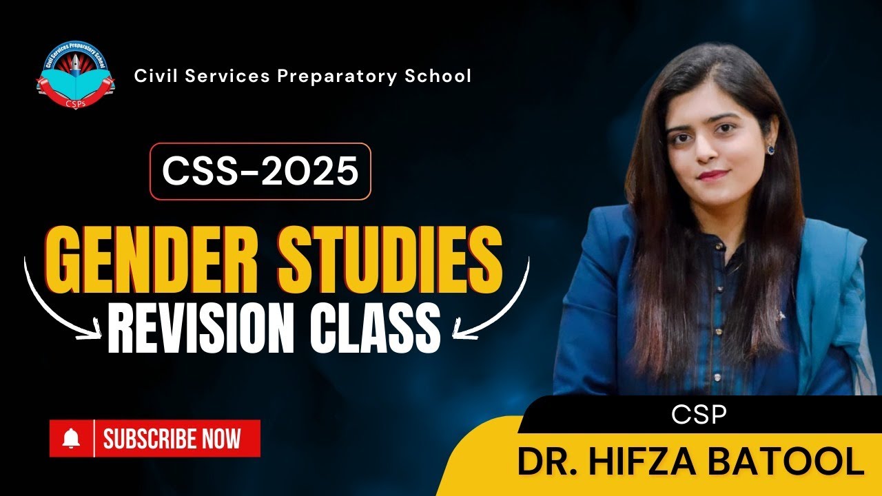 Free Live Revision Class for CSS-25 Aspirants | GENDER STUDIES  by DR. Hifza Batool (CSP)