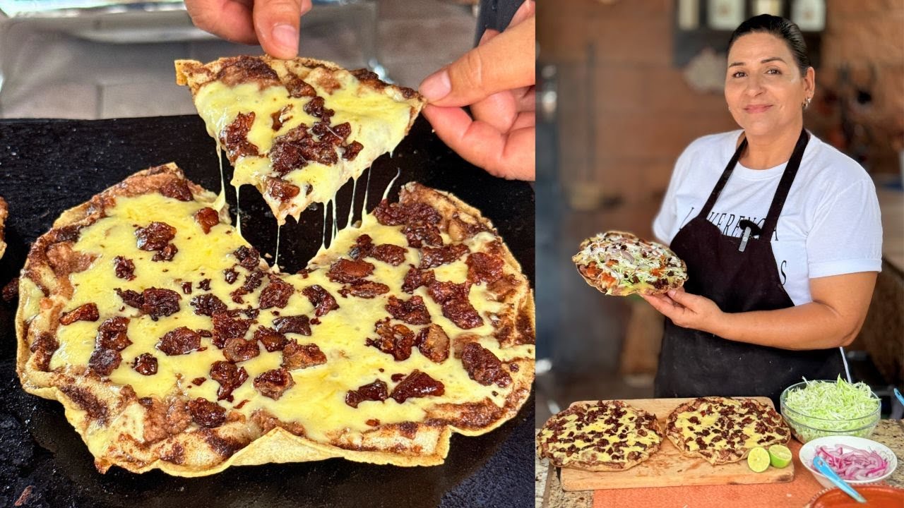 Tlayudas Sonorenses - Tortillas Doraditas Rellenas con Asientito, Frijoles, Queso y Chicharron