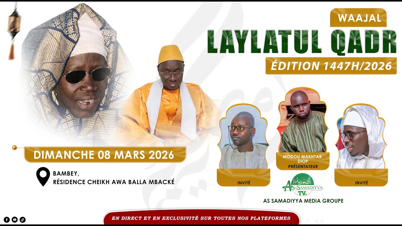 🔴Direct - Plateau Spécial Wadial Laylatoul Qadr 2026 - Bambey, Résidence Cheikh Awa Balla Mbacké