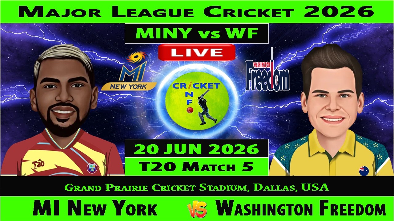 MI New York vs Washington Freedom | MINY vs WF | 5th Match of Major League Cricket 2026 | WF vs MINY