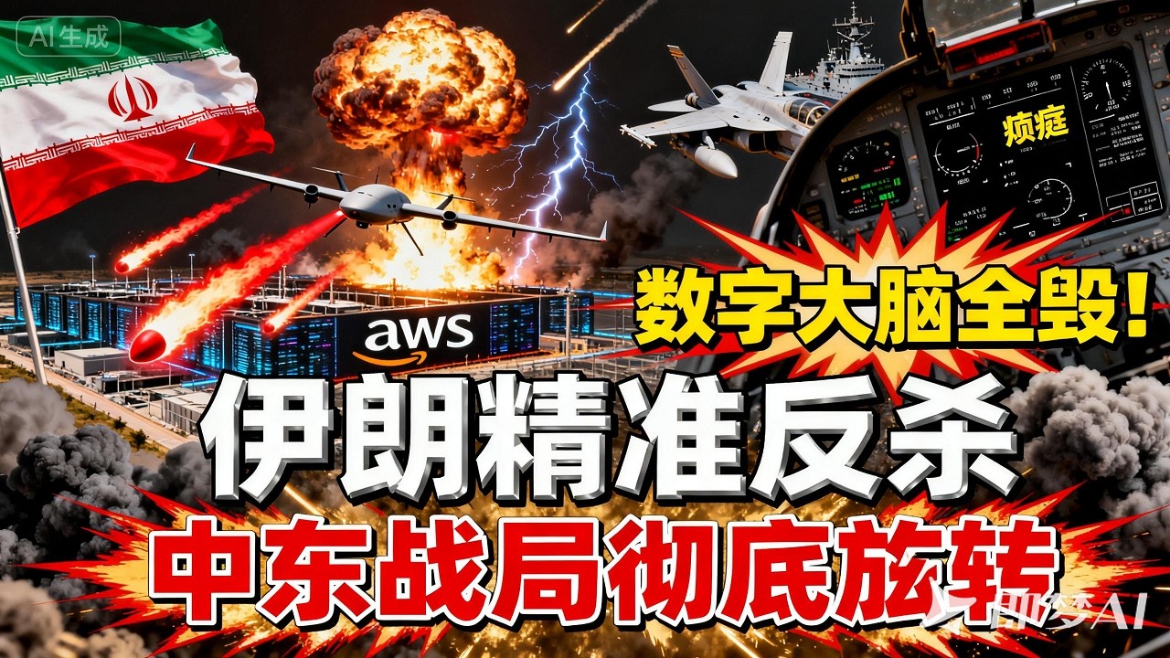 中東戰局徹底反轉！伊朗炸掉美軍數字大腦，衛星擊殺鏈精准反殺                   #中東戰局#伊朗硬剛美國#美伊大戰#衛星擊殺鏈#美軍數字大腦#AWS 數據中心